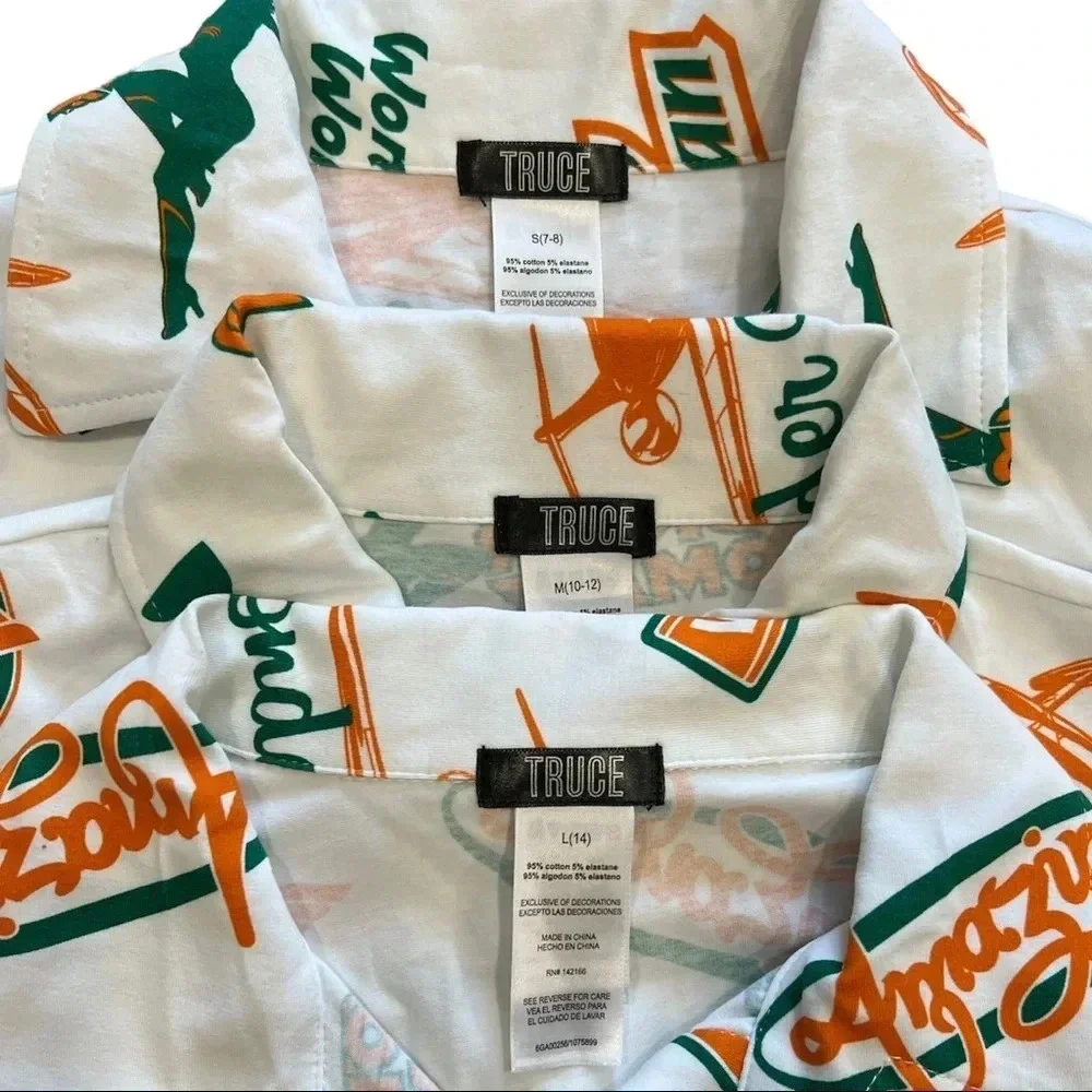 Truce Wonder Woman Girls White Cropped Polo Shirt S L XL